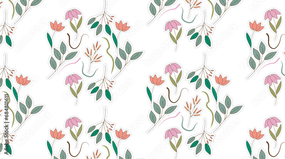 seamless pattern with pink tulips seamless pattern with pink tulips
