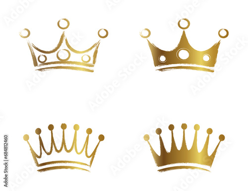 crown icon in paintbrush stroke texture - gold
