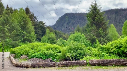 Icy Strait Point, Alaska:  World's largest ZipRider, with six 5,330' ziplines dropping 1330'. Native Alaskan privately owned, operated cruise ship port. Popular excursion. 