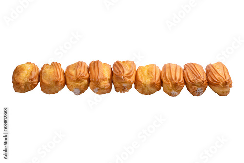 Sweet eclairs isolated on a white background.