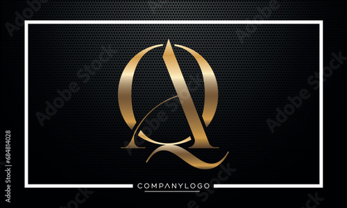 Alphabet Letters icon logo AQ or QA monogram
