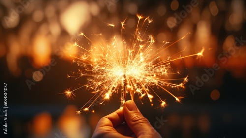 sparkler in hand. New Year. Christmas. holiday.