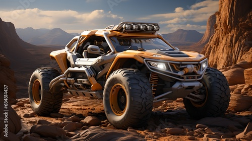 An all-terrain vehicle for driving in the desert