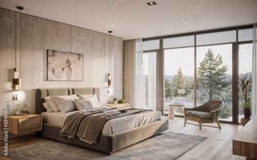 Sleeping in Style: Explore the Serene Elegance of this Ultra-Modern Bedroom Haven!