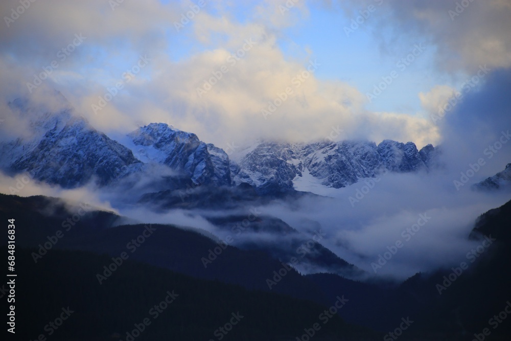 Clouds and fog over the mountains