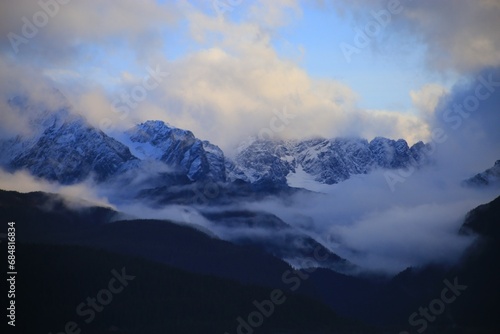 Clouds and fog over the mountains