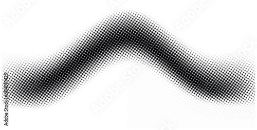 Latar belakang abstrak hitam dan putih dengan pola putus-putus bergelombang. Efek Halftone