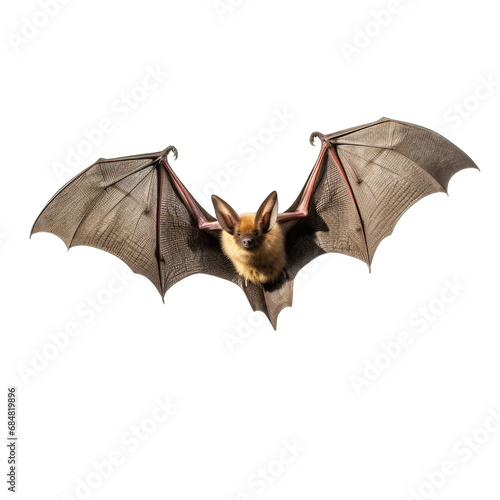 Flying Bat. Isolated on a Transparent Background. Cutout PNG.