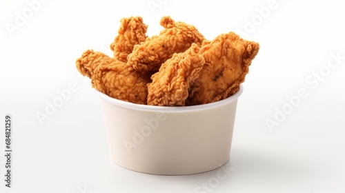Fresh Hot Chicken Tenders or Wings in Takeaway Container, Ready to Serve