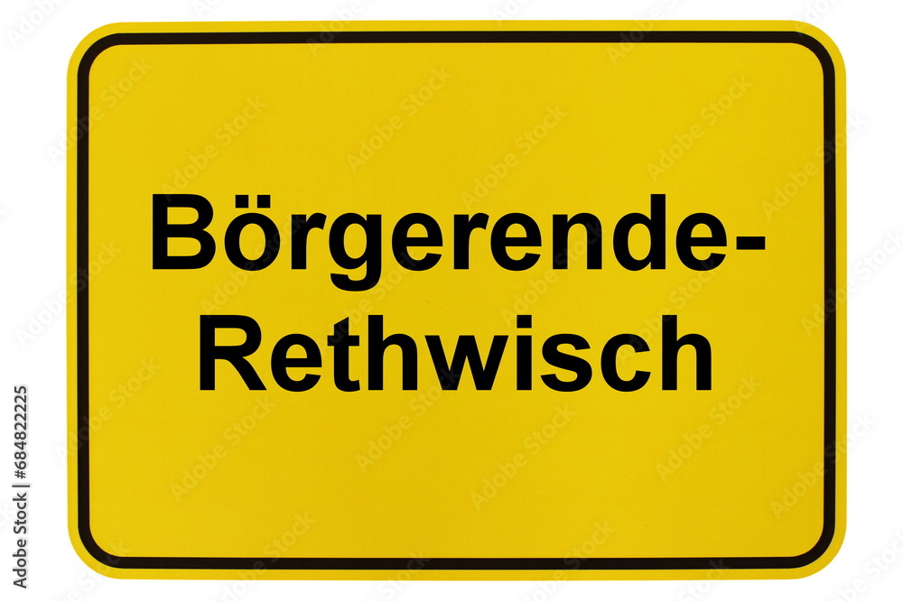 Illustration eines Ortsschildes der Gemeinde Börgerende-Rethwisch in Mecklenburg-Vorpommern