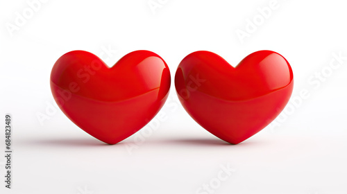 Two red hearts next to each other 2D vector