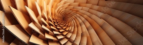 Fibonacci-inspired wooden 3D background