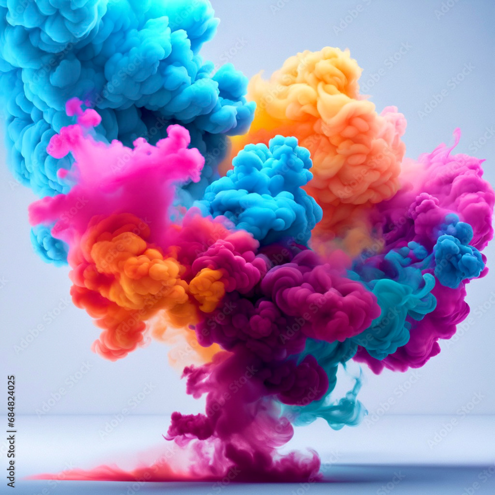 Fototapeta premium Colorful smoke cloud background 
