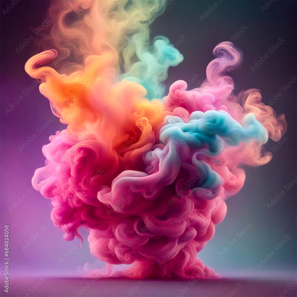 Fototapeta premium Colorful smoke cloud background