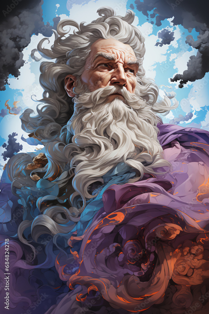 Zeus the Thunderer. God of the sky, thunder, lightning, in charge of ...