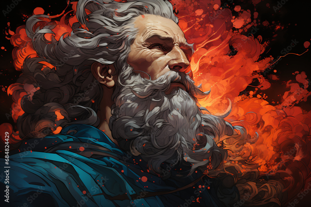 Zeus the Thunderer. God of the sky, thunder, lightning, in charge of ...