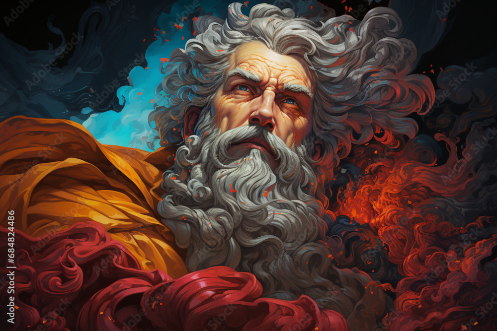 Zeus the Thunderer. God of the sky, thunder, lightning, in charge of ...