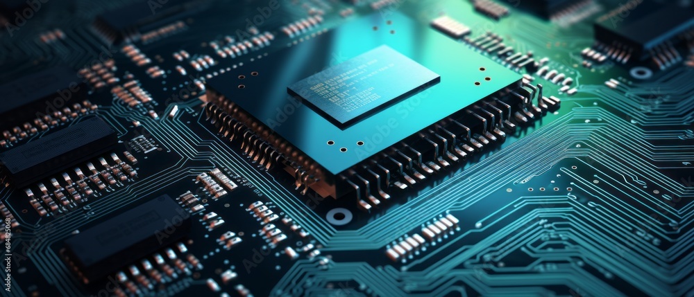 Close-Up on an Advanced GPU RAM Microchip. Cutting-Edge Technology Close-Up on an Advanced GPU RAM Microchip. Cutting-Edge Technology