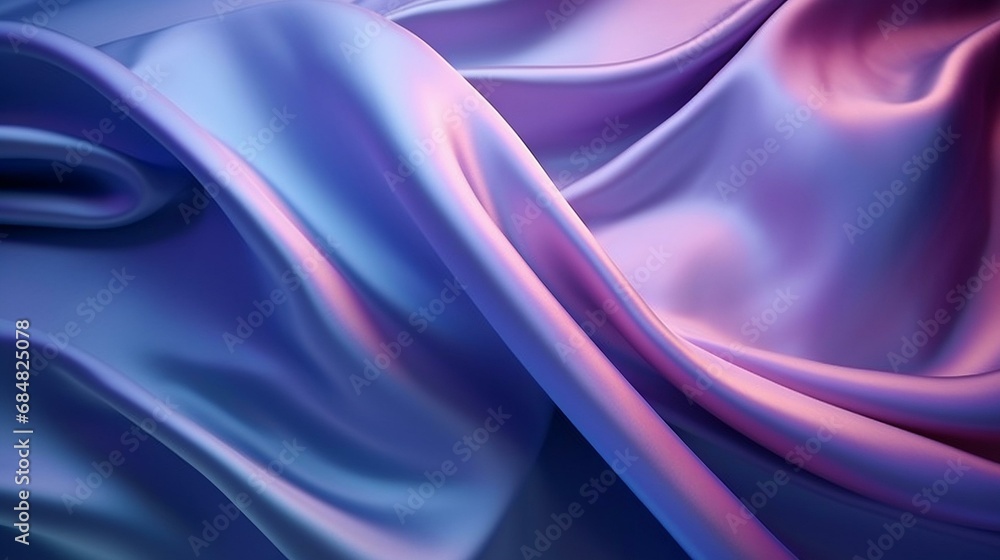 Fototapeta premium Abstract gradient futuristic conceptual background, abstract colored fabric folds with metallic glow, generated by ai.
