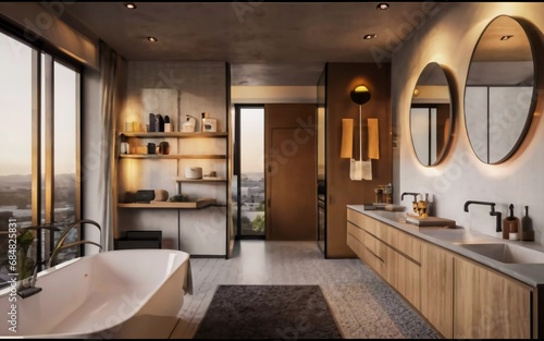 Luxurious Escape  Dive into the Serene Elegance of a Modern and Pristine Bathroom Haven 