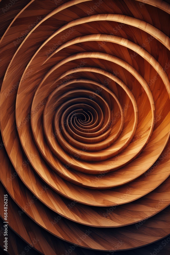 Fibonacci-inspired wooden 3D background Fibonacci-inspired wooden 3D background