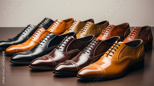 cutouts of classic formal occasion shoes collection Set of classical leather Cap Toe Oxfords and Wingtip brogue shoes in different styles and colors