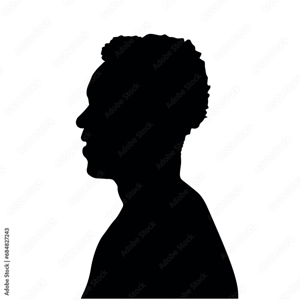 silhouette of a man, contour, profile, face