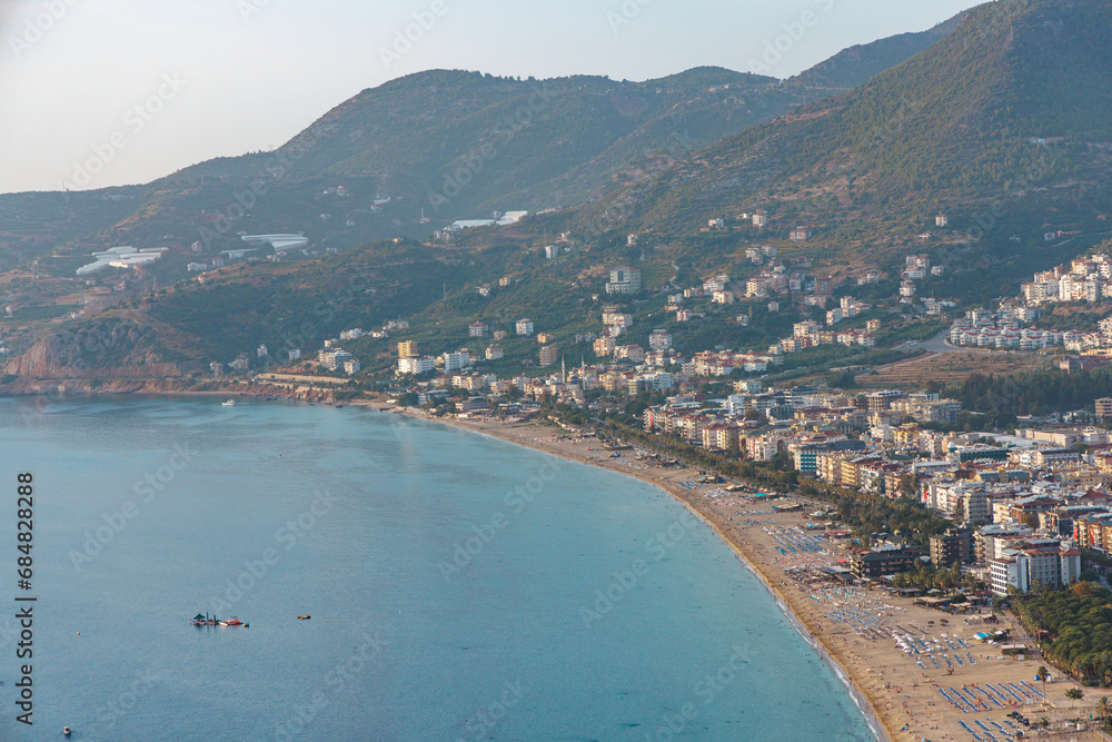 Giant beach in Alanya, Turkey.