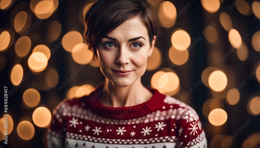 portrait of a woman with short hair new year