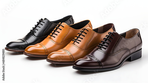 cutouts of classic formal occasion shoes collection Set of classical leather Cap Toe Oxfords and Wingtip brogue shoes in different styles and colors