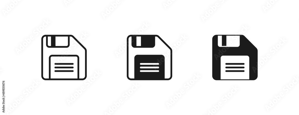 Floppy disk set icons. Save button vector isolated Floppy disk set icons. Save button vector isolated