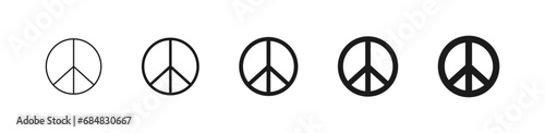 Peace symbol. Set isolated line icons, vector photo