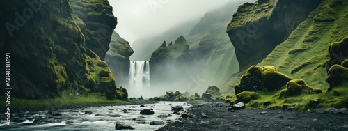 Beautiful scenery waterfall