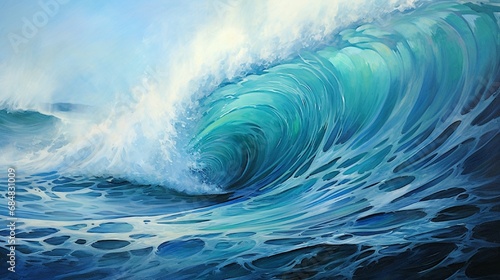 Liquid waves crashing and intertwining, forming a stunning and abstract aquatic spectacle.