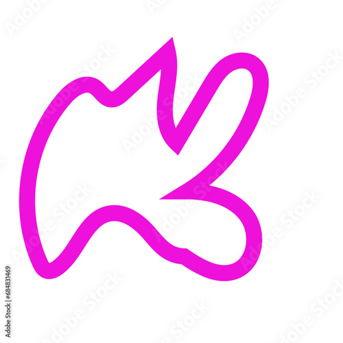 Pink outlines abstract shapes vector 