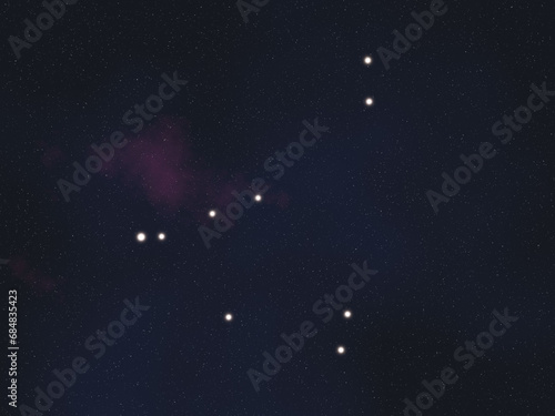 Canvas Print Capricornus constellation stars in outer space