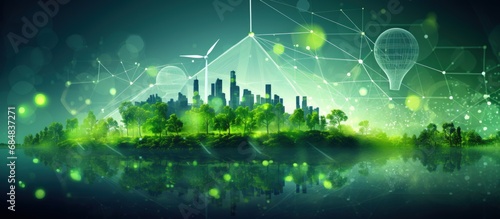 Future concept of green global earth environmental technology photo
