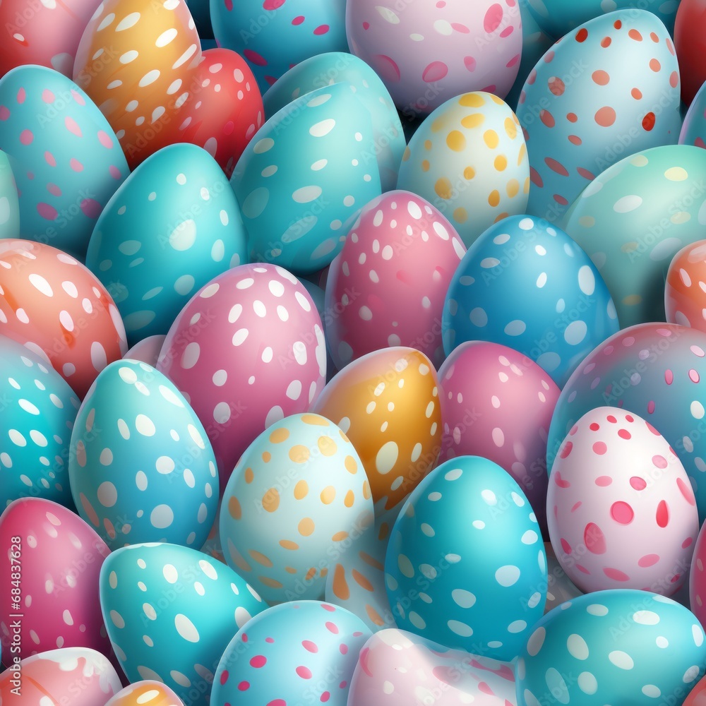 Vibrant and colorful easter eggs over a bright solid background, seamless pattern design Vibrant and colorful easter eggs over a bright solid background, seamless pattern design