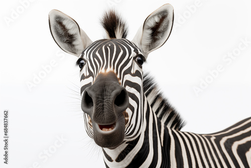 funny zebra with surprised face