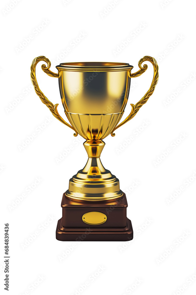 First place gold trophy cup isolated on free PNG background. Illustration. Classic cup. First place gold trophy cup isolated on free PNG background. Illustration. Classic cup.