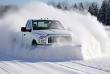 Winter ready snow plow pickup trucks prepared for battling inclement weather with ease