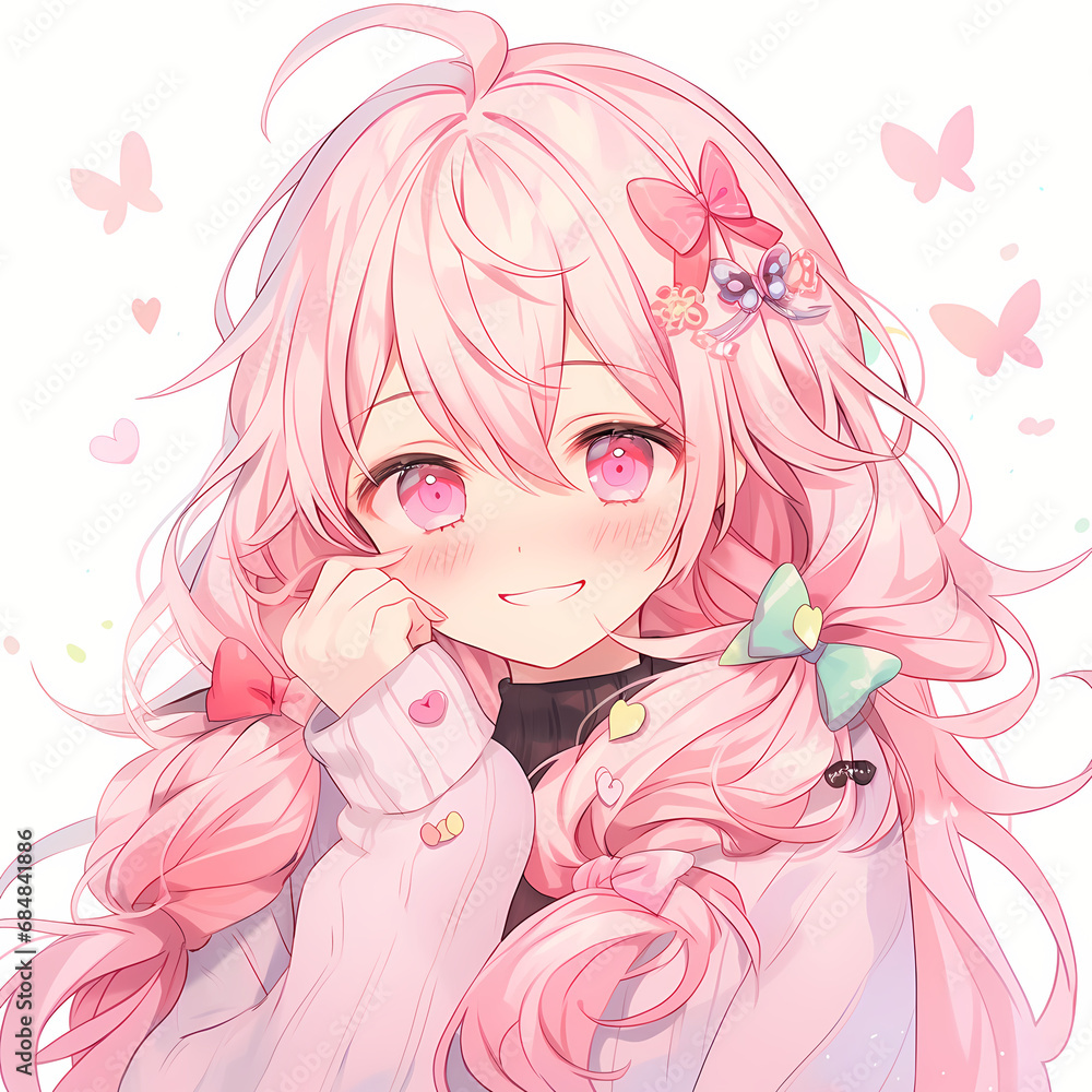 Candy-Coated Dreams: The Girl with Rosy Locks and a Bow Candy-Coated Dreams: The Girl with Rosy Locks and a Bow