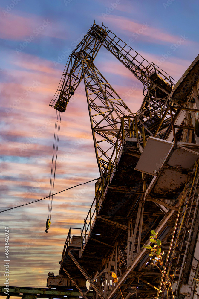 Fotografie Old rusty crane in the port