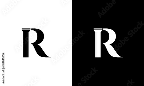 R letter logo and legal pulpit photo