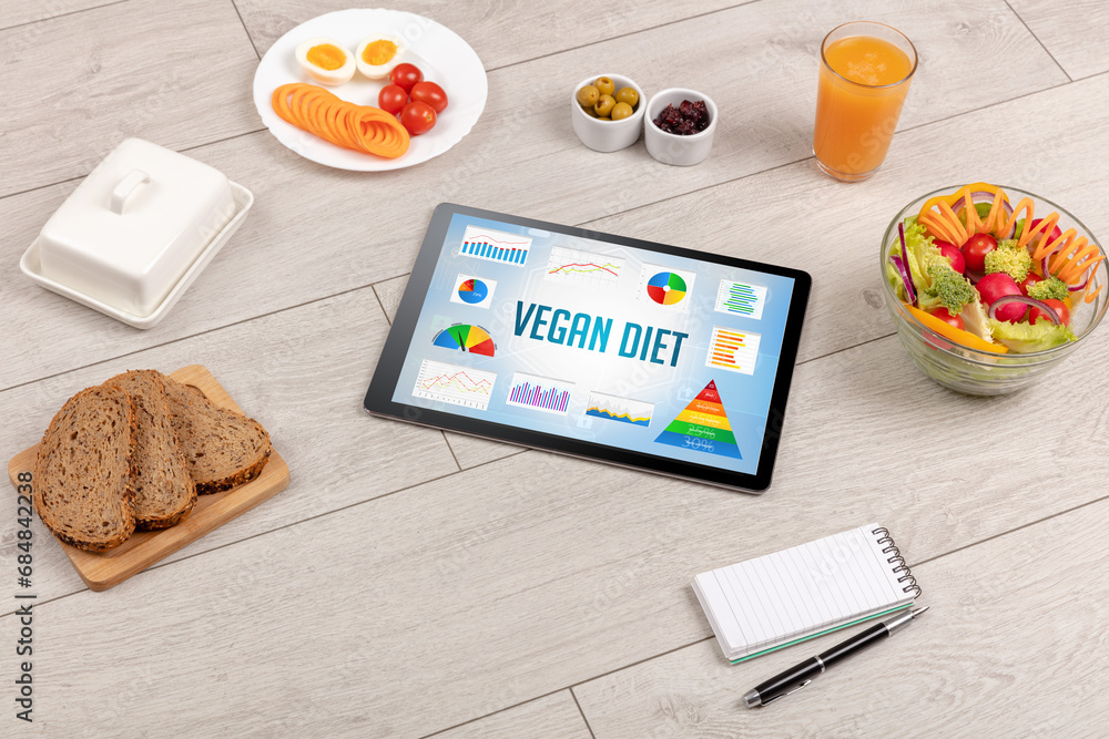 Organic food and tablet pc Organic food and tablet pc