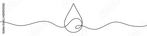 A Graphic Sketch of Nature's Liquid Beauty. Continuous line drawing of drop. Water drop line icon. One line drawing background. Vector illustration. Aqua drop Continuous line icon photo