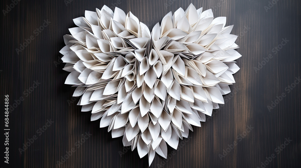 Heart shape, full paper, white background. Heart shape, full paper, white background.