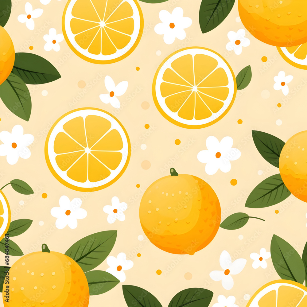 seamless pattern with orange seamless pattern with orange