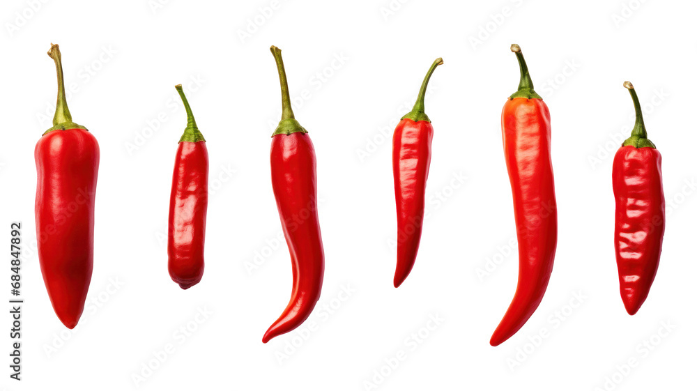 Chili pepper, set, isolated