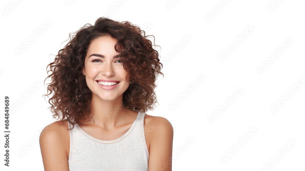 Portrait of a woman with a joyful expression, smiling and looking at the camera, isolated on transparent background Portrait of a woman with a joyful expression, smiling and looking at the camera, isolated on transparent background
